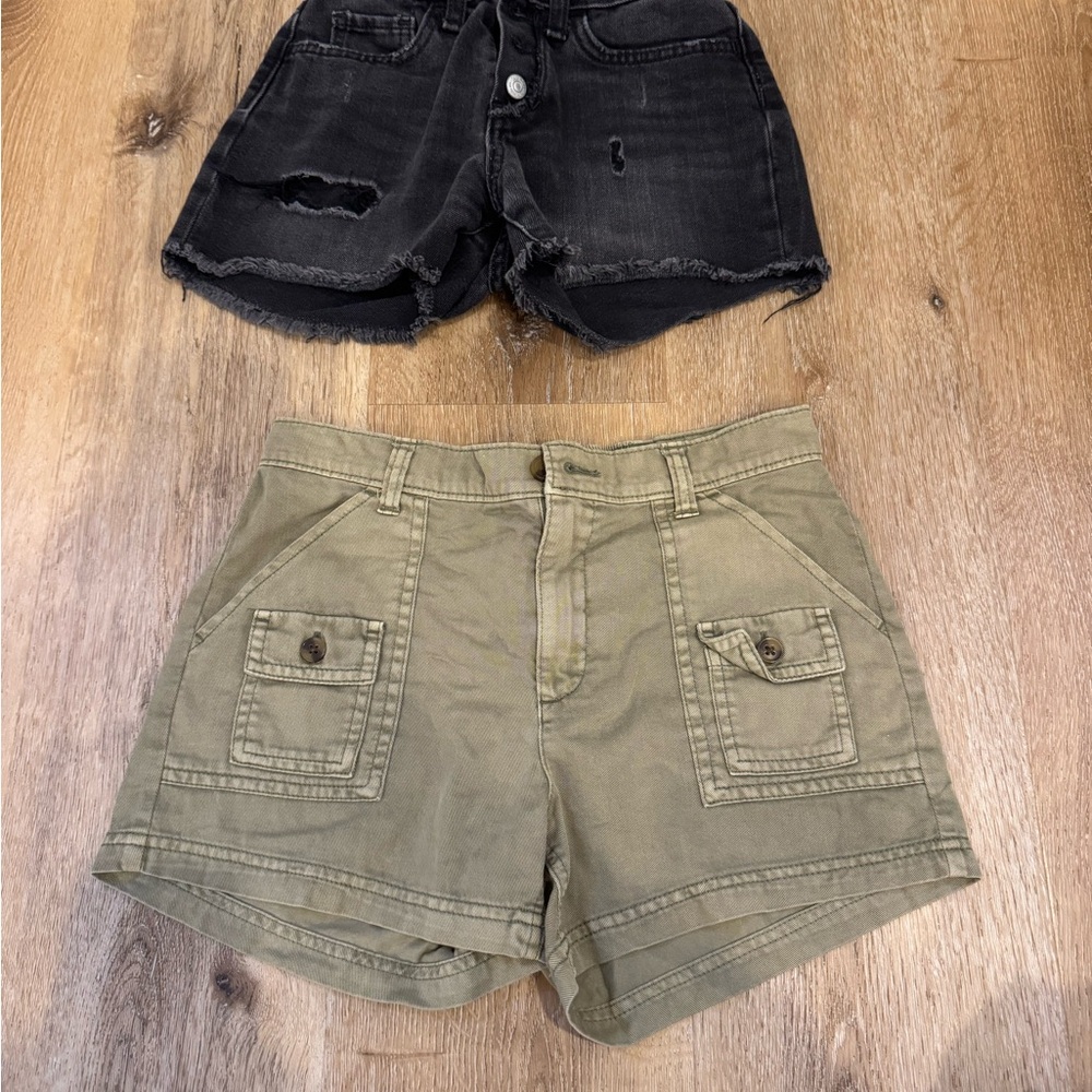 Old Navy Black and Olive Women's Jean Shorts